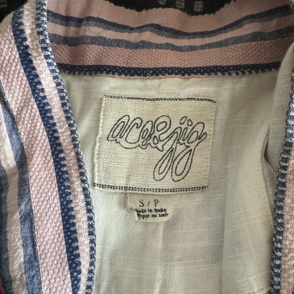 ACE & JIG Kasuri Kimono Jacket Size S Cotton Stripe RARE - Picture 9 of 9